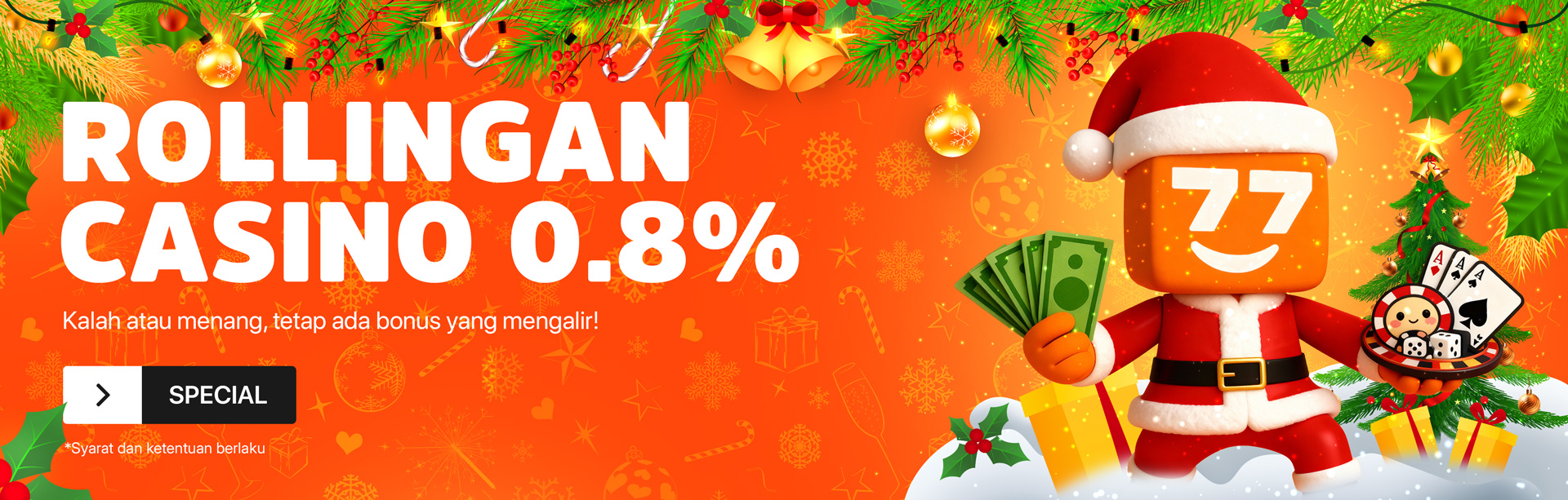 BONUS ROLLINGAN CASINO 0.8%