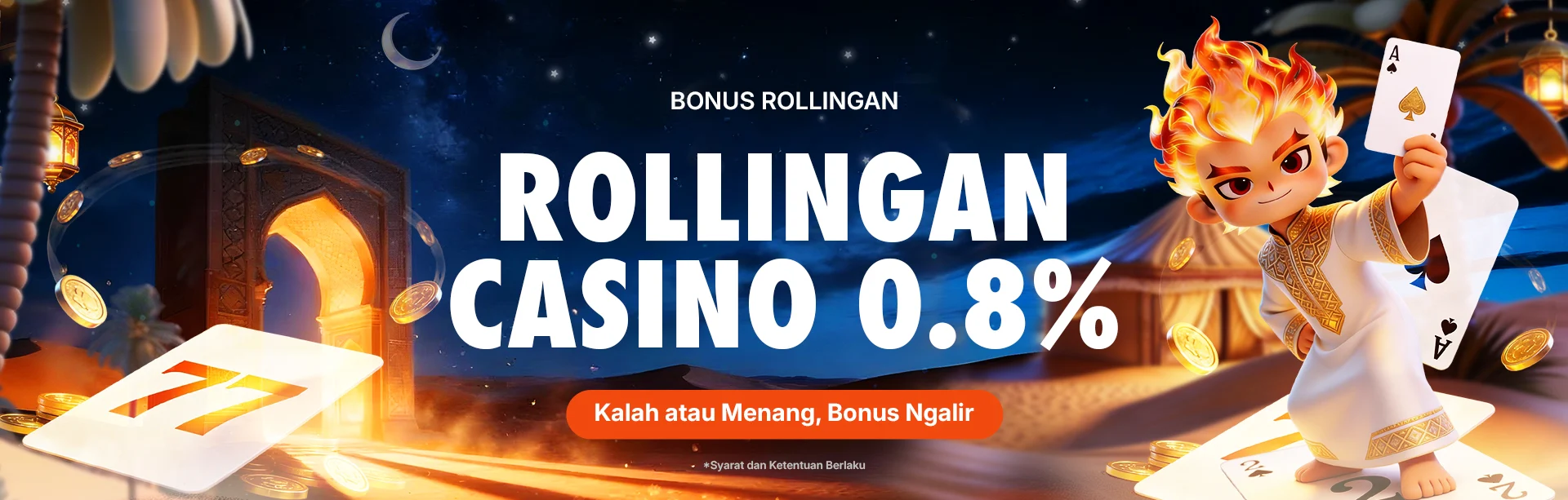BONUS ROLLINGAN CASINO 0.8%