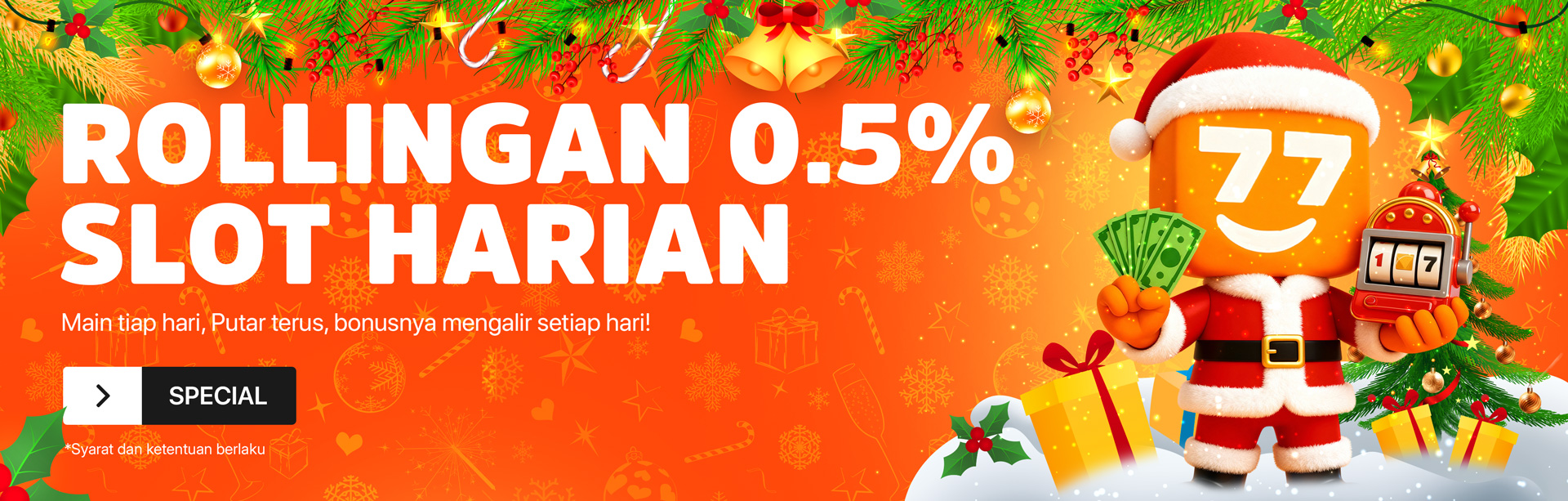 BONUS ROLLINGAN SLOT HARIAN 0.5%