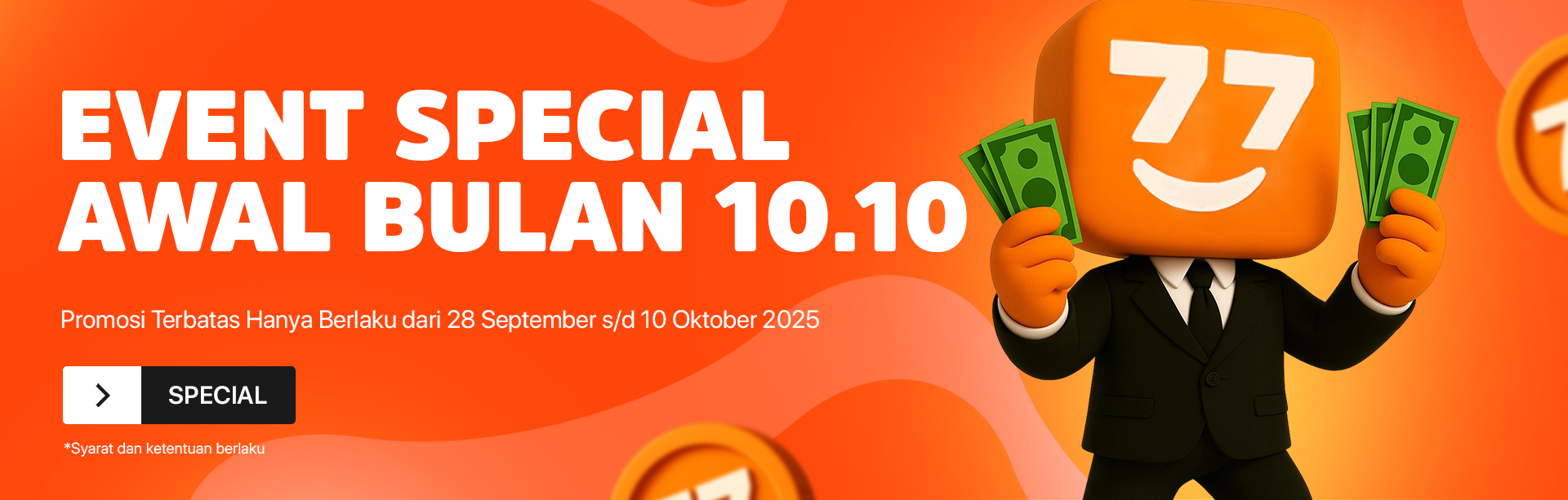 BONUS VIP AWAL AKHIR BULAN 10 10
