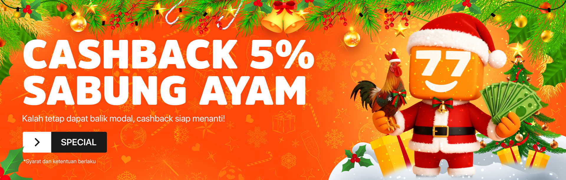 BONUS CASHBACK SABUNG AYAM 5%