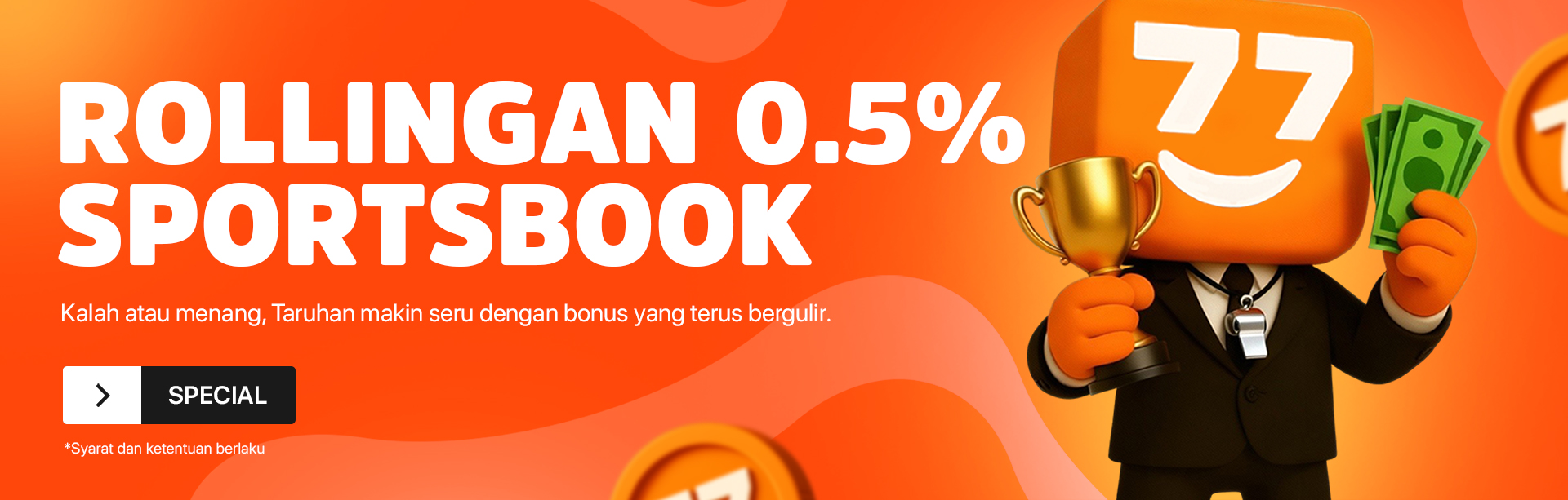 BONUS ROLLINGAN SPORTSBOOK 0.5%