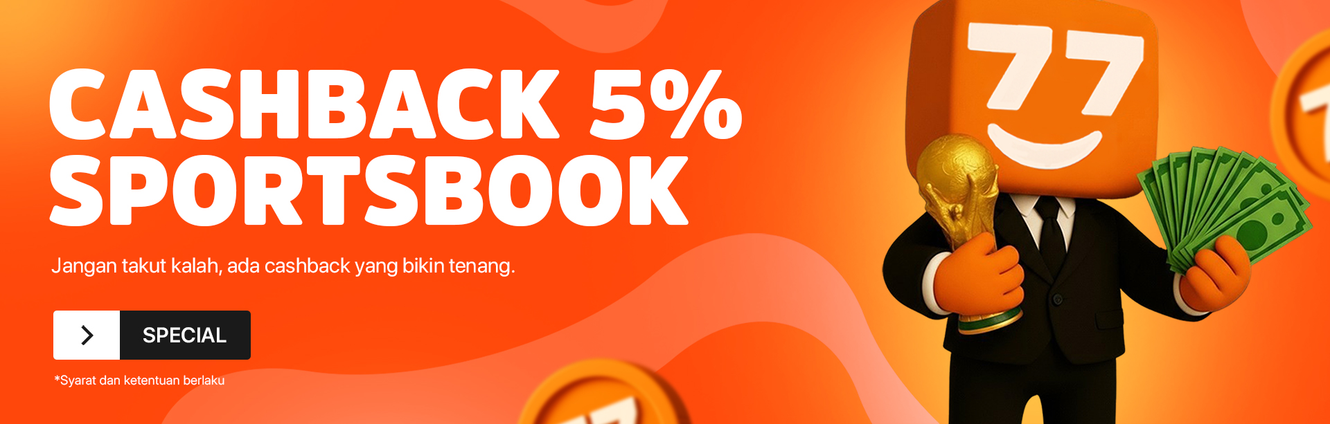 BONUS CASHBACK SPORTSBOOK 5%