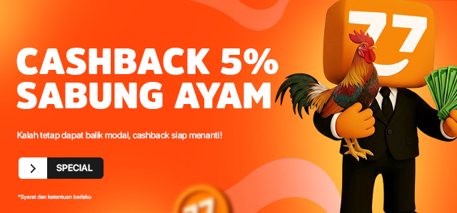 BONUS CASHBACK SABUNG AYAM 5%