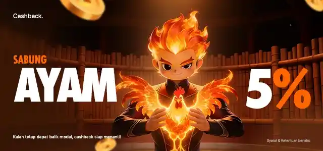 BONUS CASHBACK SABUNG AYAM 5%