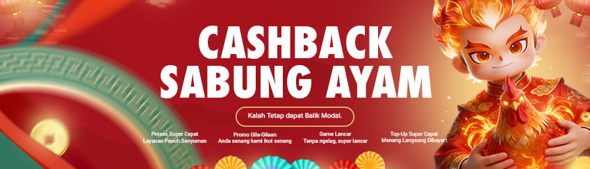 BONUS CASHBACK MINGGUAN SABUNG AYAM 5%
